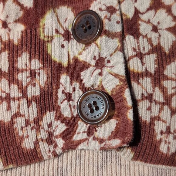 Marc By Marc Jacobs Brown Floral Print Cardigan Sweater Long Size XS Designer - Picture 6 of 10